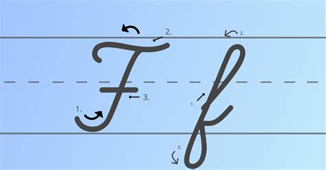 how to write a uppercase f in cursive